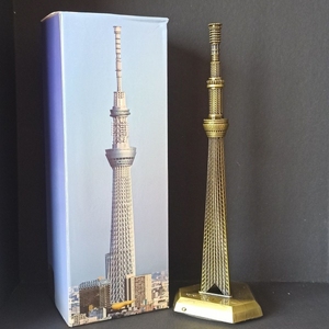 日本东京东方晴空塔模型现代建筑工艺品摆件金属家居装饰品