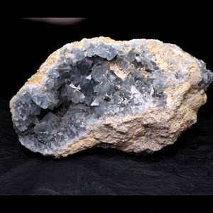 天然蓝水晶水晶洞原石蓝晶石蓝晶洞矿石矿物晶体天青石摆件能量石