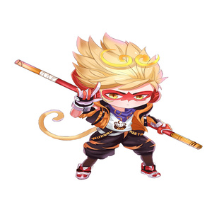 6月新款孙悟空全息碎影钥匙扣书包小挂件圈q版孙悟空王者荣耀周边