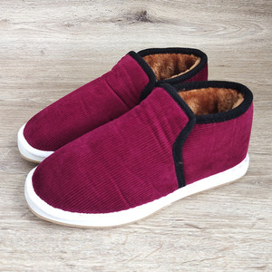 冬季加绒女中老年布鞋手工保暖套脚棉鞋居家泡沫牛筋底防滑布棉鞋