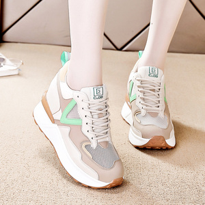 真皮高帮女内增高厚底轻巧运动休闲小白鞋a336红苹果丹丹1221238