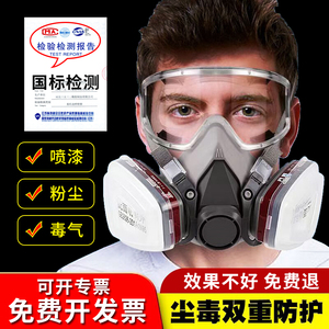 工业防尘防毒口罩喷漆焊工专用化工厂气体面具活性炭防甲醛全面罩