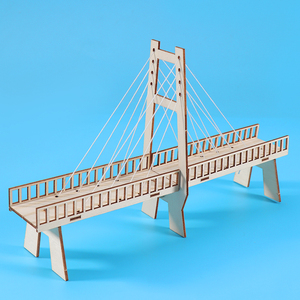 小学生玩具科学实验模型diy科技小制作斜拉桥 儿童手工拼装材料包