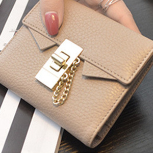 真皮韩版女士头层牛皮短款女钱包锁扣女式皮夹子女款小钱夹潮女包