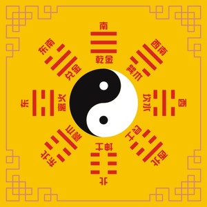 先天太极八卦图墙贴易经伏羲先天卦名方位贴图贴饰居家风水贴纸