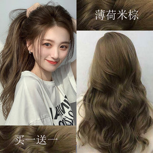 薄荷米棕色染发剂膏女夏季自己染头发2021流行颜色植物纯苦亚麻色