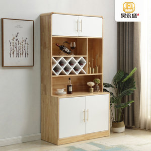 海南昊永盛家具 小欢喜橡木1米拼色酒柜文昌实木北欧原木白高酒橱