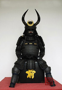 风林悍甲*日本武士盔甲可穿*牛角协立二枚胴具足*日式家居kj-w30