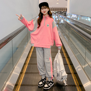 女童秋装套装洋气2022新款春秋女孩13时尚韩版宽松14大童女装15岁