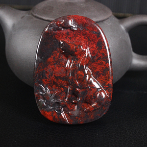 正品桂林鸡血玉十二生肖吊坠挂件鸡血石纯天然玉石a货带证书