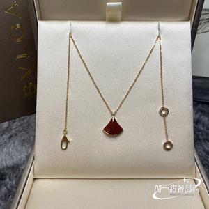 bvlgari/宝格丽divasdream系列18k玫瑰金红玉髓红扇子项链350583