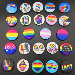 lgbt六色彩虹徽章同志情侣跨性别经典彩色胸针胸牌礼物周边装饰品