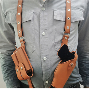 0010人付款淘宝通用腋下枪套头层牛皮单肩背带特工便衣隐形92g改快拔