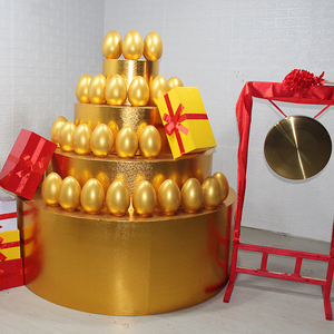 金蛋台4s店成交砸金蛋房地产装饰五一劳动节活动道具创意礼品堆头