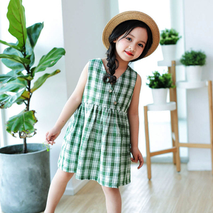 小女孩子的衣服四岁女童夏装2018新款夏天文艺范连衣裙宝宝公主裙