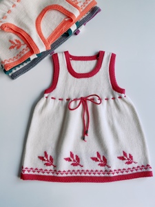 纯手工编织宝宝毛衣背心裙女童羊毛外穿手织儿童周岁生日礼品新款