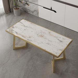 轻奢岩板内嵌桌腿支架瓷砖桌脚大理石定制金属餐桌脚碳素钢茶几腿