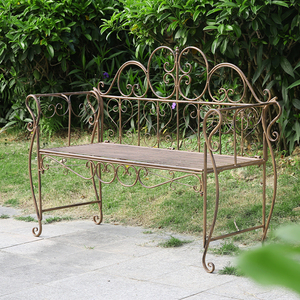 外单复古铁艺双人椅子花园阳台乘凉休闲椅咖啡厅铁质桌椅庭院椅子
