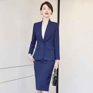 诗璐雅商务西装套装女秋冬职业装两件套优雅时尚高端西服套裙过膝