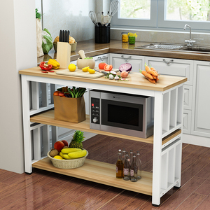 厨房切菜桌多功能桌厨房小桌子餐桌家用两层三层刚木桌长桌操作台