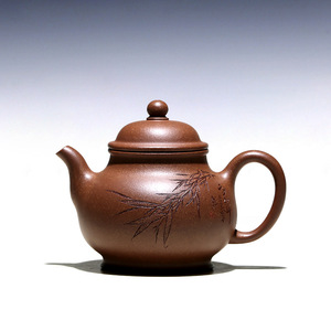 【不亦乐壶】宜兴原矿紫砂壶李建军手工黄金桂花砂高潘刻绘250cc