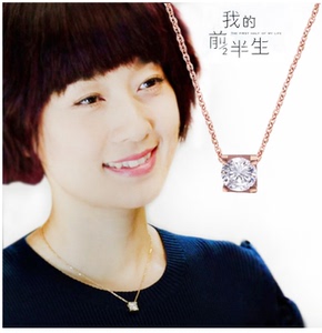 罗子君同款项链玫瑰金