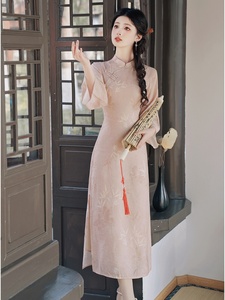 芙娜妮新中式改良版旗袍裙2024春季新款设计感小众中国风服连衣裙