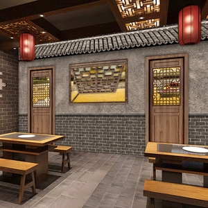 复古怀旧农家乐农庄壁纸土菜馆店铺装修墙纸饭店餐馆火锅店墙纸