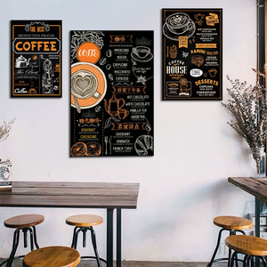 咖啡厅装饰画奶茶店炸鸡汉堡店黑板工业风coffee壁画复古个性挂画