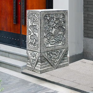 石雕门墩一对抱鼓石仿古天然青石别墅门口摆件家用石鼓门枕石墩子