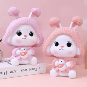 a51268851淘宝拜年兔子兔年大吉摆摊存钱罐涂色卡通模具石膏像乳胶