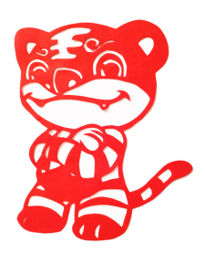 虎年爆款红色剪纸窗花装饰画门玻璃贴过年春节手工儿童红纸老虎