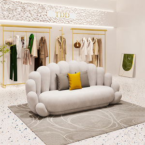 服装店沙发北欧简约现代办公室工作室美容院美甲店接待会客小沙发