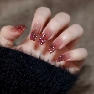 假指甲甲片孕妇穿戴美甲可拆卸式甲片小红书推荐爆闪极光彩钻显白