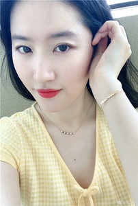 刘亦菲同款尚美银镀18k金bee my love蜂巢微笑项链锁骨链镶钻女潮