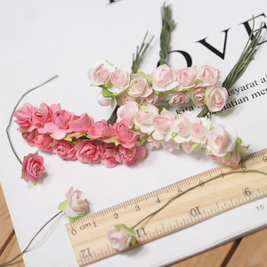绝版补货 定制仿真纸花玫瑰 小花束 花头直径1.5厘米 一束12朵