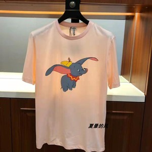 loewe/罗意威 22ss新款迪士尼联名小飞象印花休闲宽松短袖男t恤女