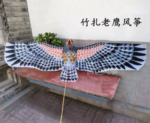 传统竹子立体老鹰风筝可飞可装饰中国风潍坊手工课堂展示拍照道具