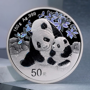 真典2024年熊猫银币150克/1公斤99.9%银 纪念币 贵金属投资收藏