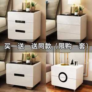 白色烤漆床头柜简约现代卧室储物柜特价斗柜简易大尺寸床边柜组装
