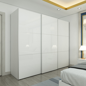 0025人付款天猫闻诺现代简约衣柜推拉门白色木质大衣橱家用卧室定