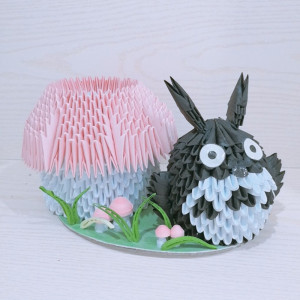 包邮/三角插折纸手工成品宫崎骏龙猫笔筒/手工制作创意教师节礼物