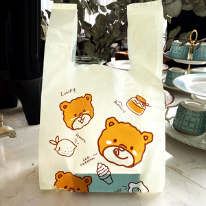卡通可爱小熊塑料袋文具玩具饰品马甲袋沙拉甜品包装袋烘焙购物袋