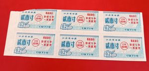 1971年-江苏省语录布票-贰市寸6枚