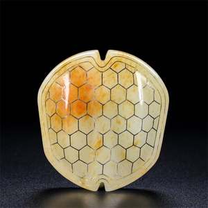 高古玉和田玉错金银雕龟壳富甲一方手把件挂件古玉收藏