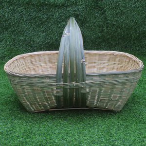 长方形竹篮手工编织手提菜篮竹编篮子卖鸡蛋水果家庭用竹筐竹制品