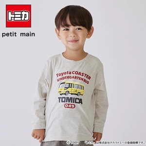多米卡小车联名款 日本petit main正品打折男童纯棉卡通汽车长袖