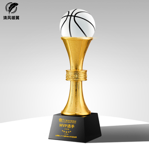 足球篮球水晶奖杯定制刻字创意MVP冠军比赛奖品体育运动会纪念品