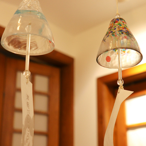 日本进口石塚硝子津轻彩色玻璃风铃日式手工挂饰家居挂件女生礼物
