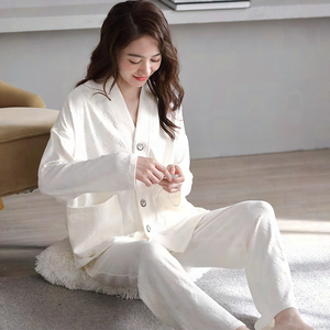 白色睡衣女纯棉镂空
